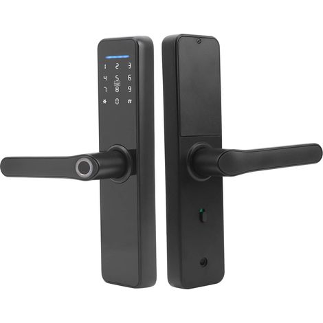 Elektronisches Fingerabdruck-Türschloss, intelligentes WLAN-Türschloss mit schlüssellosem Zugang und Entriegelung per Fingerabdruck/Passwort/IC-Karte/mechanischem Schlüssel, unterstützt d. (1/5)
