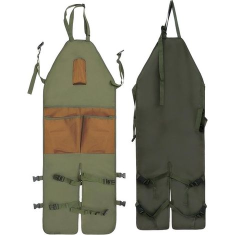 Grembiule da giardino con molteplici tasche, grembiule porta attrezzi, tessuto Oxford, gambe separate, per barbecue, bar, cucine, pittura, falegnameria, giardinaggio (1/4)