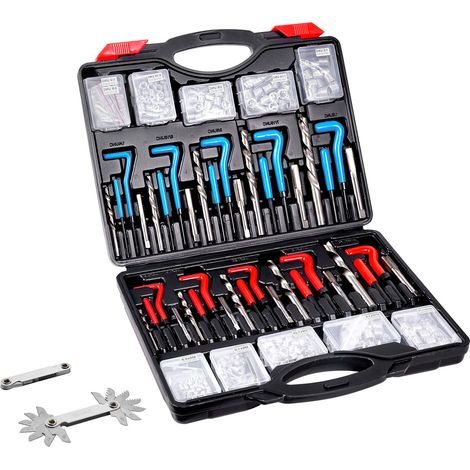 Kit de réparation de filetage Helicoil, 338 pièces SAE et métrique, M5 à M12, forets HSS, inserts, tarauds et outils d'installation (1/5)