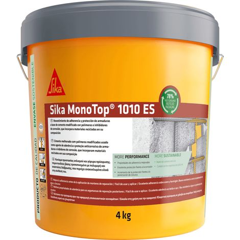 Sika MonoTop®-1010 ES - Pasivador de armaduras y puente de adherencia - 4 kg - Bote - Gris