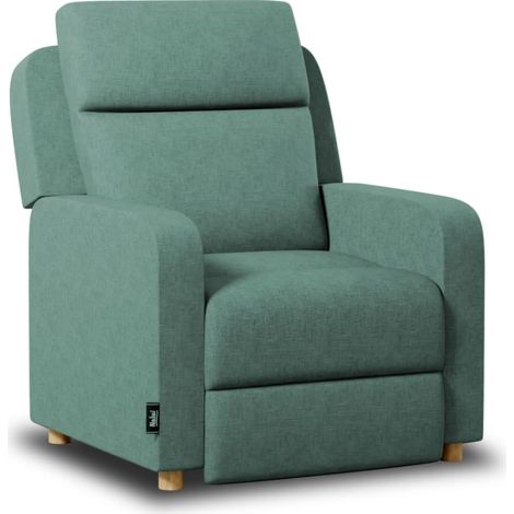 Fauteuil Relax Salon Manuel (77x87x95cm) avec Repose-Pied et Structure Renforcée, Supporte jusqu'à 150kg. Fauteuil Inclinable 160º, Rembourré en Tissu Vert (1/5)