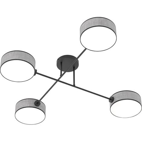 Plafoniera moderna nero/grigio con paralumi 4xE14 MAGA Emibig (1/5)