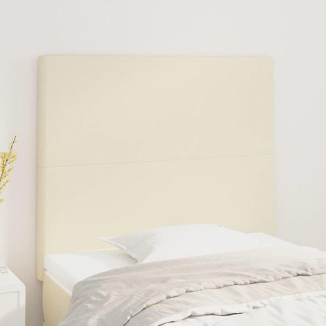 vidaXL Cabecero de cama color crema 80x5x118/128 cm Piel sintética (1/5)