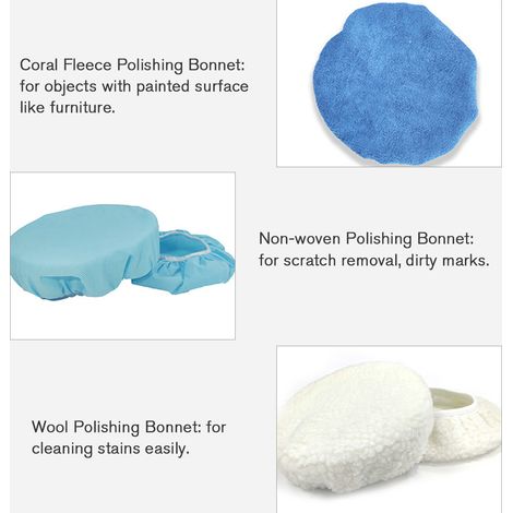 Ortviai Lot de 20 couvre-disques de polissage 5-6 pouces pour voiture – 12 en microfibre, 4 en laine, 4 en non-tissé (1/4)