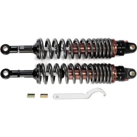 400mm 15.75 Inch 8mm Spring Universal Motorcycle Air Shock Absorber Rear Suspension ATV Quad Scooter Dirt Bike For YZF-R1 R6 125 XC EXC XCF Titanium (1/5)