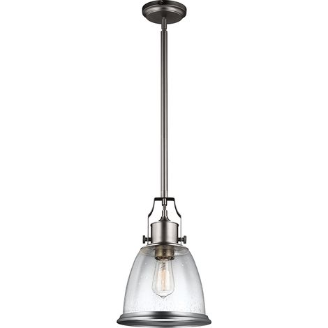 Elstead Hobson - Sospensione a soffitto a cupola media 1 luce nichel satinato, E27 (1/3)