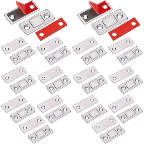 Loquet Magnetique Aimant porte Placard 14 Pièces Très Mince loquets magnétiques à Coller Aimant Fermeture Adhesif Meuble Aimant Puissant pour Porte Coulissante Tiroirs Fenetre Aimanté Armoire