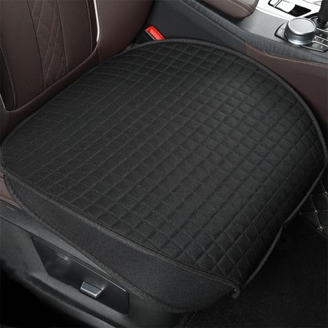 2 Pièces Coussin Siège Avant Voiture, Coussin pour Siège Avant Voiture avec Fond Antidérapant, Protecteur Sièges Voiture Avant Doux Confort, Housse Siège Auto pour Camion SUV(Noir) (1/5)