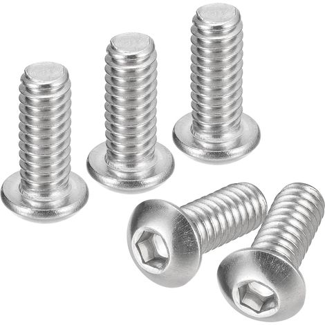 Bouton Tête Douille Capuchon Vis 304 Inox Acier 1/4-20x5/8" 25pcs (1/5)
