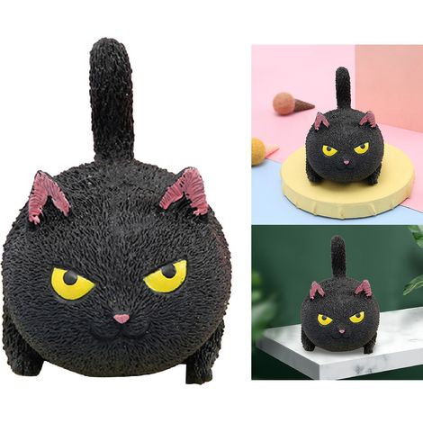 Squeezy Toys Niedliche Katzenförmige Stressabbaubälle Dekompressionsspielzeug für Kinder und Erwachsene Schwarz (1/5)