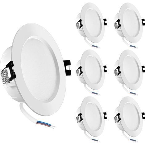 3W Spot Encastrable LED, IP44 étanche LED Plafonnier,Downlight Spot de Plafond, Non Dimmable Plafonnier Rond Pour Salle de Bain, Cuisine, Lot de 6(Blanc Chaud 3000K) (1/5)
