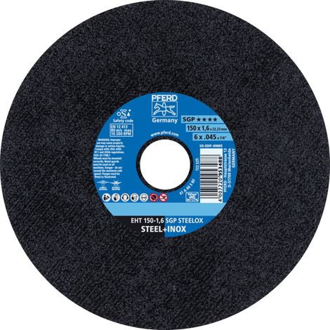 PFERD TOOLS Trennscheibe EHT 150x1,6x22,23 mm gerade Speziallinie SGP STEELOX für Stahl/Edelstahl 25 Stk (1/4)