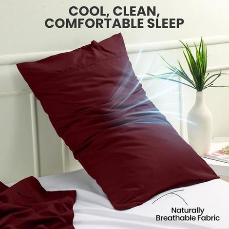 Lot de 2 Taies d'oreiller, Fermeture rabat, Microfibre brossée, Anti-rétrécissement, Chambre Hôtel (1/5)