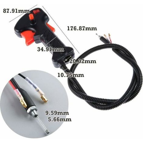 Poignee debroussailleuse Nosheir avec cable accelerateur longueur 81cm pour outil motorise jardin (1/4)