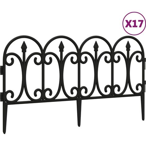 Bordures de pelouse 17 pcs Noir 10 m PP CFW869571 (1/5)