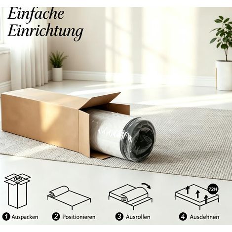 Matelas 140x190 double, mousse mémoire forme 25 cm, literie confort premium, couchage 2 personnes, épaisseur haute densité, 1 pièce (1/5)
