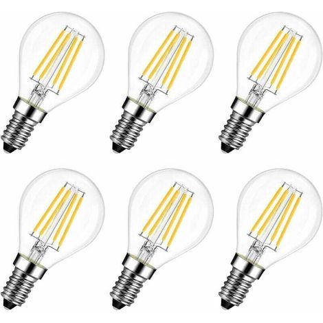 6-Pack E14 6W 2700K LED Bulbs - Replaces 60W, Rustic Lamp Filament Style (Warm White) (1/5)