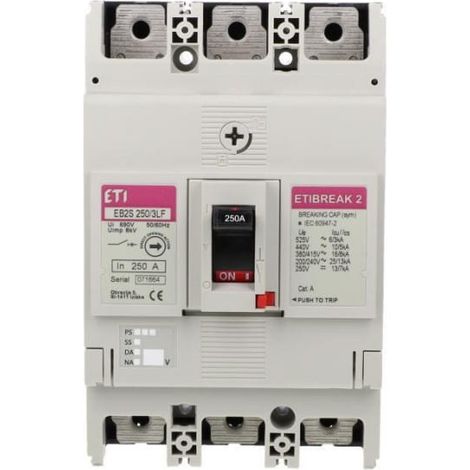 Disjoncteur compact triphasé 250 A 16 kA /non réglable/ EB2S 250/3LF 004671813