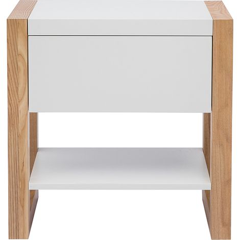 Comodino design colore bianco e quercia ARMEL