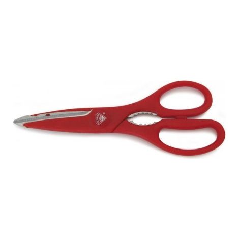 TIJERA COCINA INOX Y ABS - ROJO 8Â½ - 22CM - BRINOX