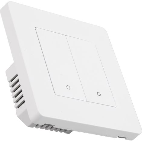 Intelligenter Zigbee-Schalter mit zwei Steuerfunktionen: Timer, Dimmer, Drehrichtungsumkehr und Dualsteuerung. Intelligentes Bedienfeld, 100–240 V Wechselstrom, weiß. (1/5)