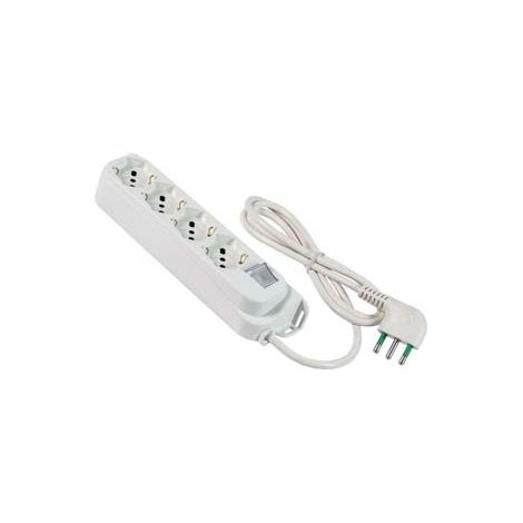 MULTIPRESA 4 POSTI BIPASSO + SCHUKO CON INTERRUT LINEA RETAIL BIANCA- - bianca 474205 - 1 pezzi FANTON