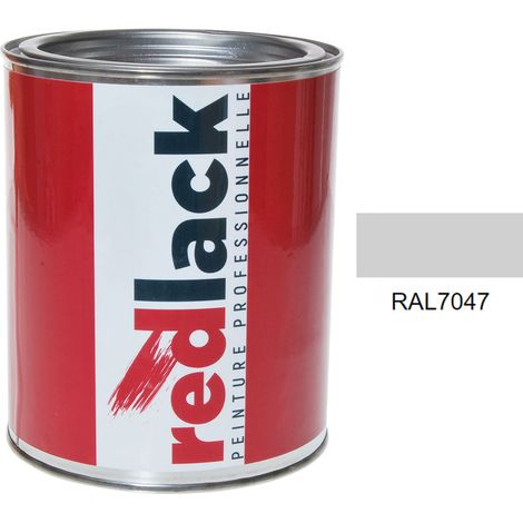 Bote de 1L de pintura – RAL 7047 Telegris 4 – Satinado – para múltiples superficies – Rojo Negro