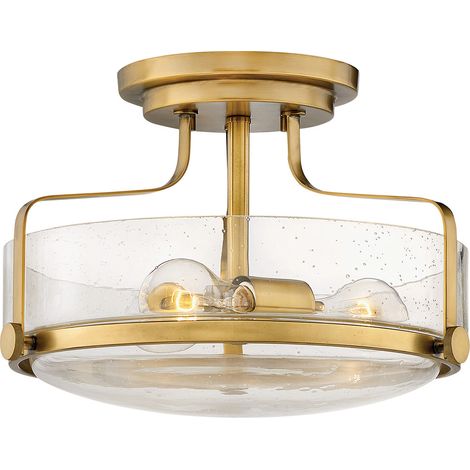 Plafonnier verre clair laiton Harper 3xE27 Hinkley (1/5)