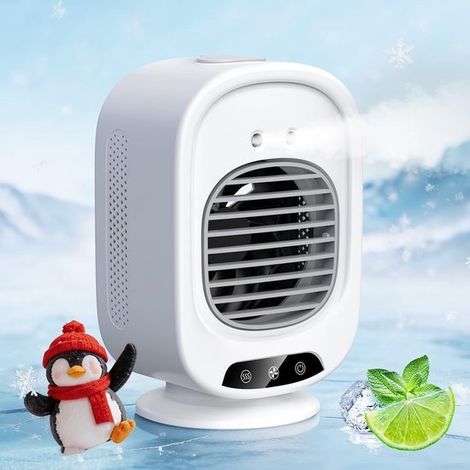 Ventilatore/condizionatore d'aria portatile 2 in 1, edizione deluxe bianca, 3 velocità (1/5)