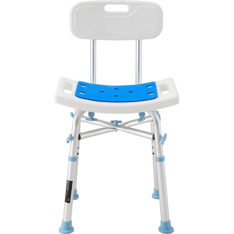 Mophorn Chaise de douche avec dossier, siège de bain robuste, capacité de 227 kg, tabouret réglable en hauteur sur 3 niveaux avec pieds antidérapants, idéal pour personnes âgées, à mobilité réduite (1/5)