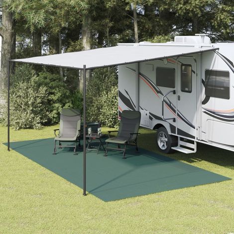 Tapis de sol pour tente antidérapant en polyester enduit PVC vert 6 x 3 m - PANGIVO (1/5)