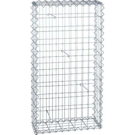 Estexo – Gabion à pierres en métal galvanisé 100x50x20 cm – Maille 5x10 cm – Épaisseur 4 mm – Pour murs de gabions en gravier et pierres (1/5)