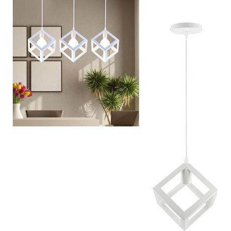 Lampadario Da Soffitto A Sospensione A Forma Cubo 3d Portalampada E27 (1/4)
