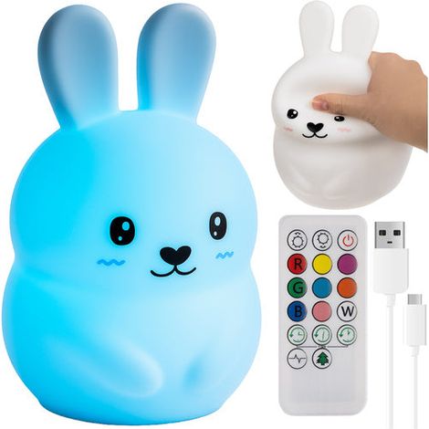 Rgb led nachtlampe fur kinder silikon fernbedienung
