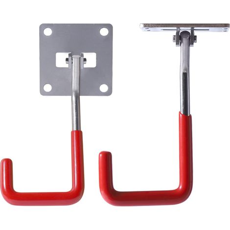 Crochets de Garage, Lot de 2 Crochets Muraux Ajustables, Acier Inoxydable Résistant avec Revêtement Antidérapant pour Tronçonneuses, Vélos, Outils de Jardin (1/5)