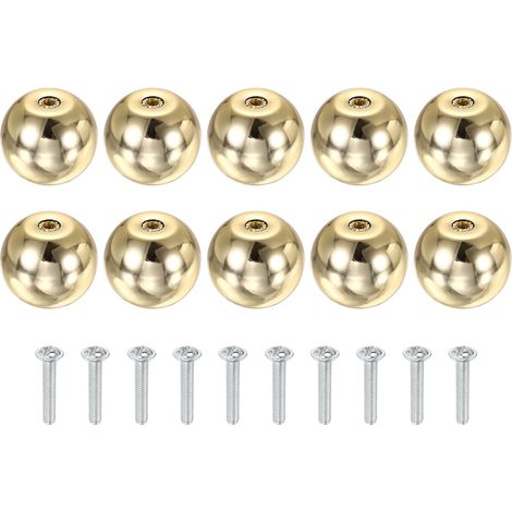10 Pcs Poignées De Meuble 1-3/16 Pouce (30mm) Diamètre Gold (1/5)