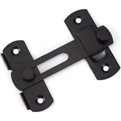 Serrure de porte coulissante, finition noir mat en acier inoxydable Serrure de volet Loquet de porte Pêne pivotant Avec vis Pour portes, fenêtres, armoires et jardins