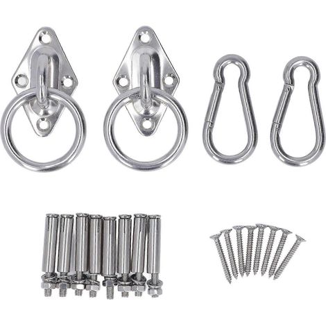Kit de suspension pour hamac avec anneau de connexion à vis, boucle à vis d'expansion, kit de suspension haute résistance. (1/5)