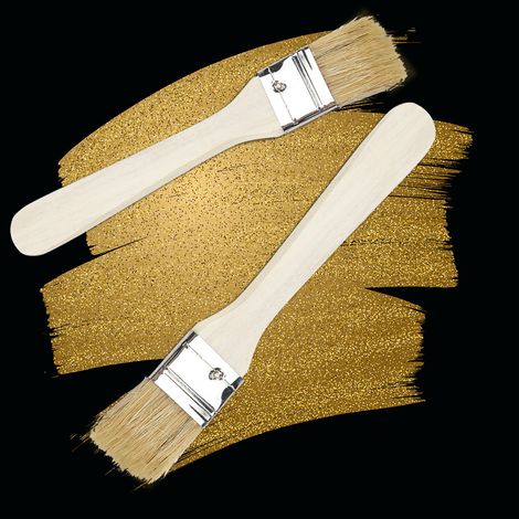 Lot de 2 brosses à barbecue légères en bois pour étaler l'huile et les épices en extérieur. (1/5)