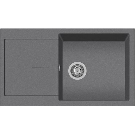 Evier de cuisine granit a 1 bac PLADOS NF8610Â - Titane