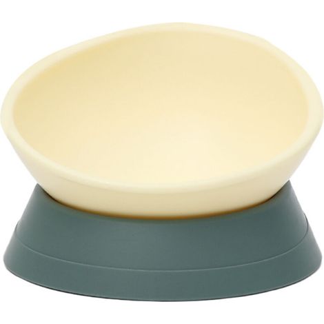 Bulldog Gamelle Antidérapante Amovible En Caoutchouc Pour Chien Et Chat Avec Base Inclinée Et Inclinée (Beige) (1/5)