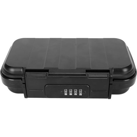 Coffre-Fort Portable, Mini Coffre-Fort De Voyage à Combinaison De Mot De Passe à 4 Chiffres avec Câble en Acier Amovible Coffret De Sécurité Personnel Antivol étanche pour Voiture (1/5)