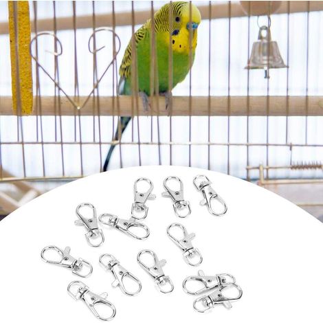 Lot de 12 crochets métalliques pour cages à oiseaux, verrous anti-évasion en fer, crochets à ouverture rapide. (1/5)