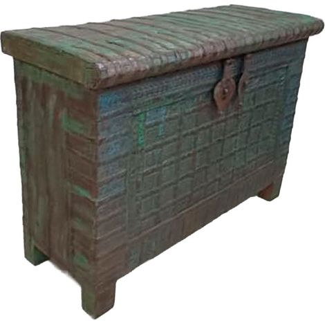 Baúl de madera acabado artesanal marrón 115x46x81h cm