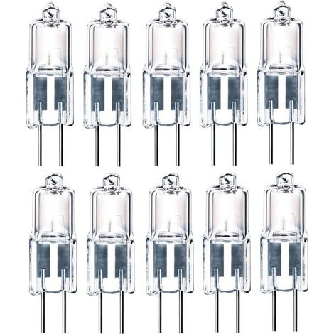 Lot de 10 ampoules halogènes type JC G4 12 V 35 W [Classe énergétique G]