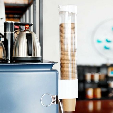 Green Mobility-Porte-gobelet d'eau Mural, Distributeur de Gobelet Jetable Fixé au Mur, Distributeur de Tasse d'eau en Plastique Anti-poussière pour des Tasses et des Cônes de Papier Biodégradables 7.5 (1/5)