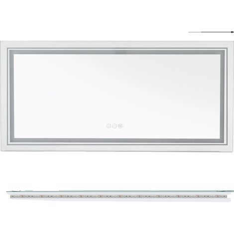 Miroir de Salle de Bain, Rétroéclairé par LED, Fonction Anti-Buée, 1200x600mm (1/2)