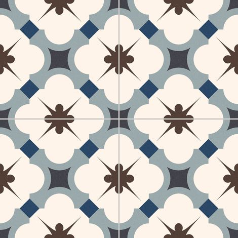 Gayafores – Carrelage sol imitation carreaux de ciment 33,15x33,15 cm – Grès cérame émaillé – Pour salon, séjour, cuisine – Couleur bleu vintage