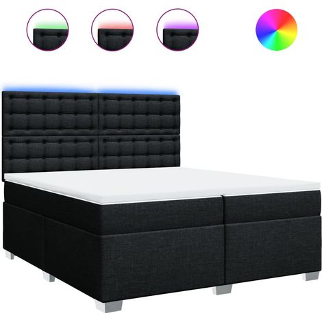 Maison Exclusive - Giroletto a Molle con Materasso Nero 200x200 cm in Tessuto (1/5)