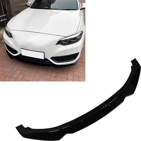 Der dreiteilige Frontstoßstangenspoiler passt für BMW 2er F22/F23 2014-2021 (ZST-323) in glänzendem Schwarz (übergroß). (1/5)